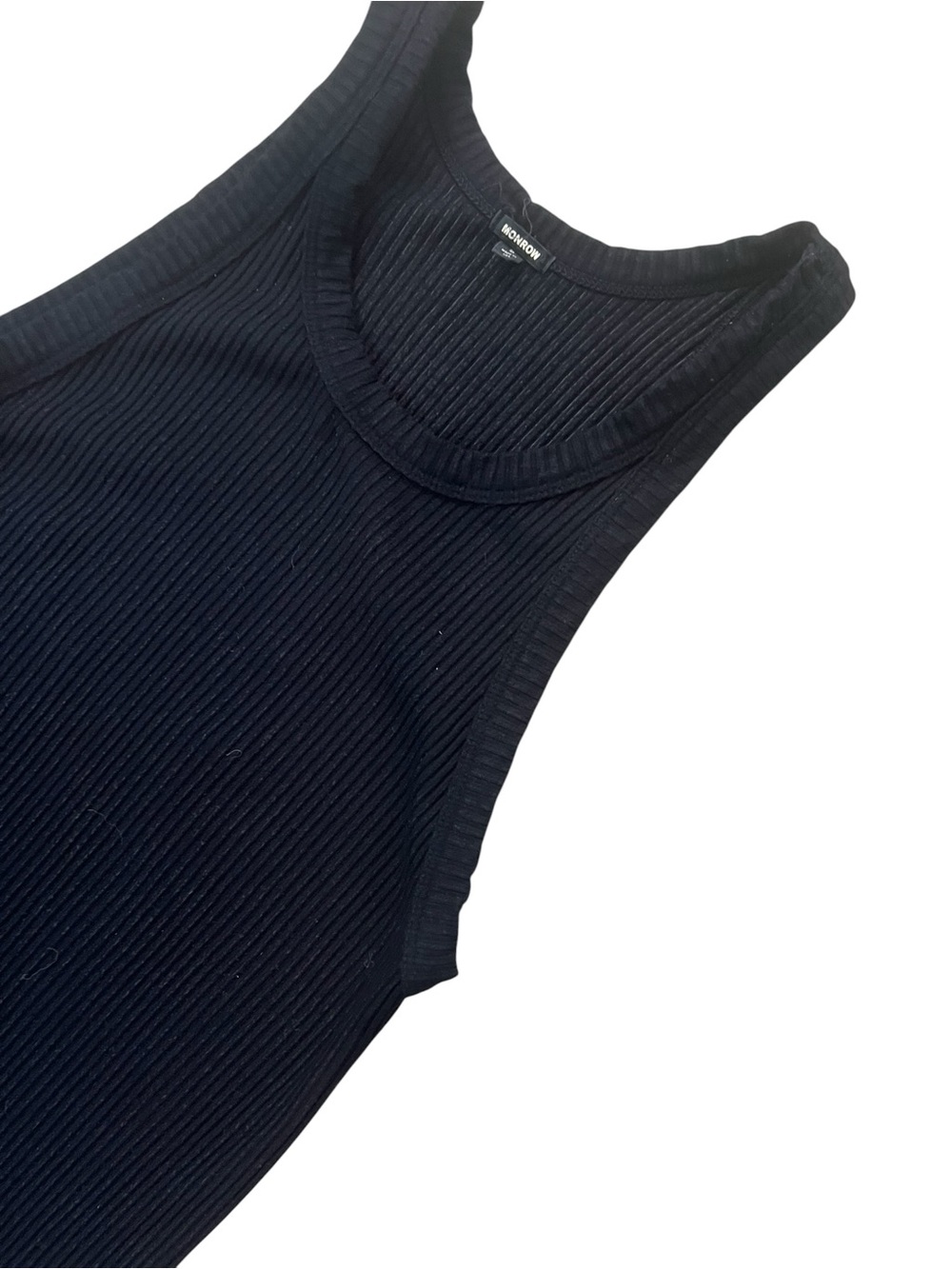 Monrow Black Ribbed High-Neck Tank - Picture 3 of 4